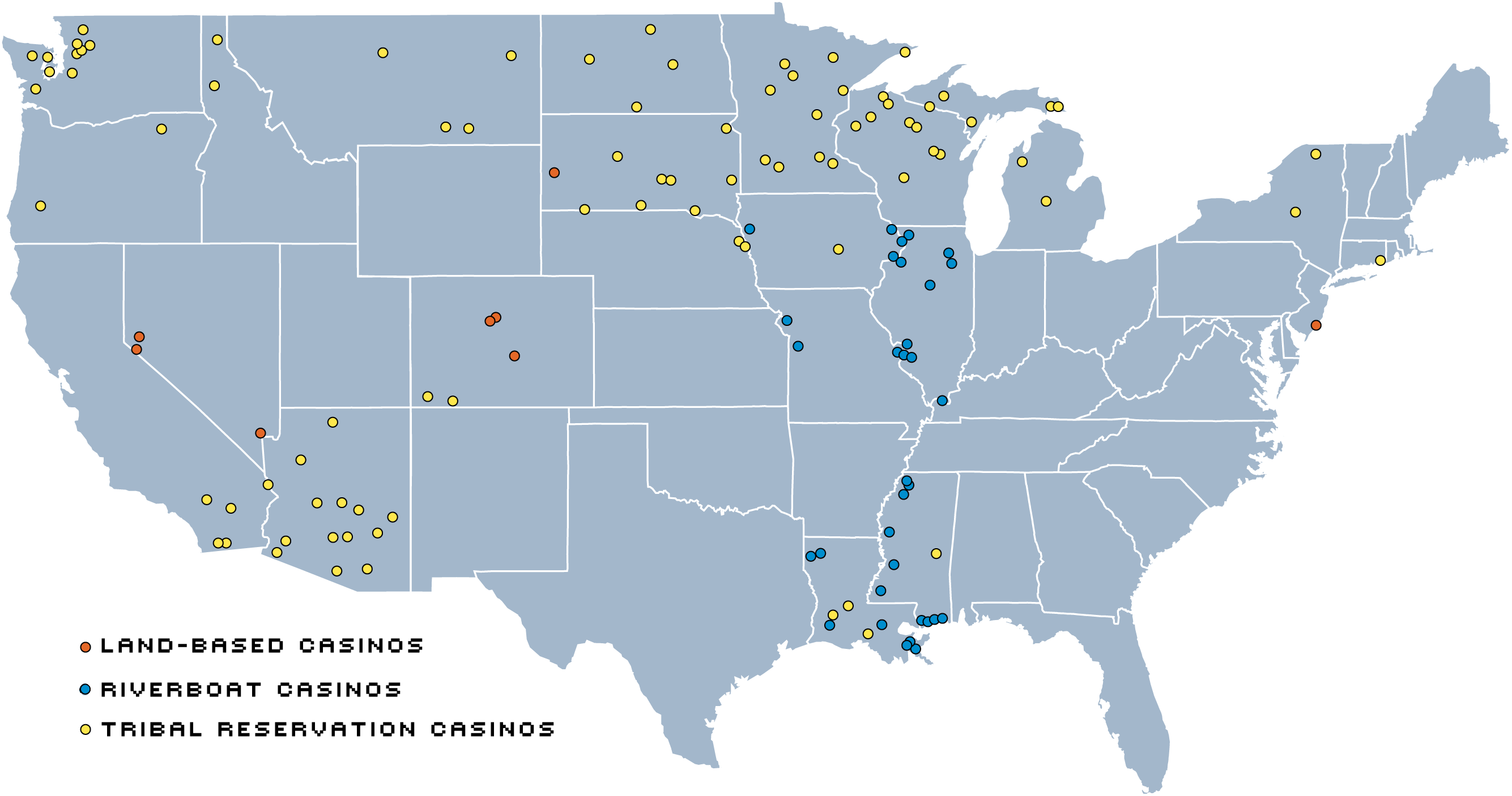 Map Of Casinos In The United States